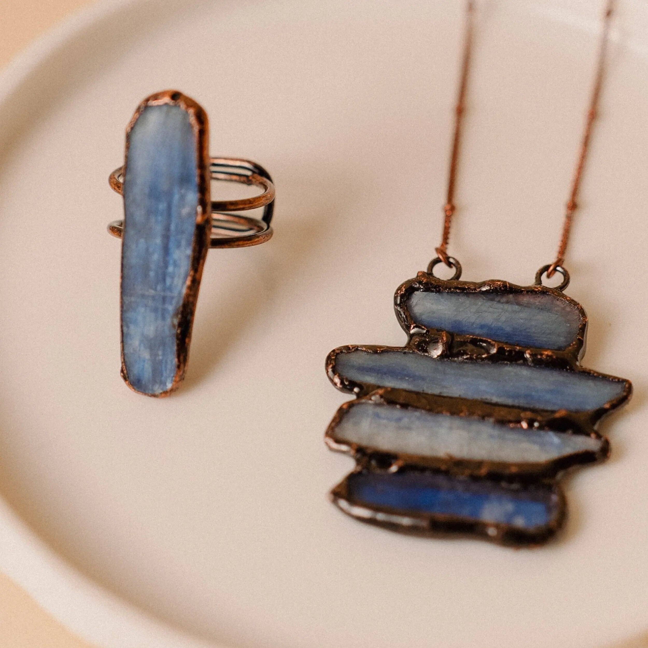 PHOEBE´S - Wholesale Jewelry Set - Healing Crystal Jewelry, Kyanite Stone, Handmade Necklace0