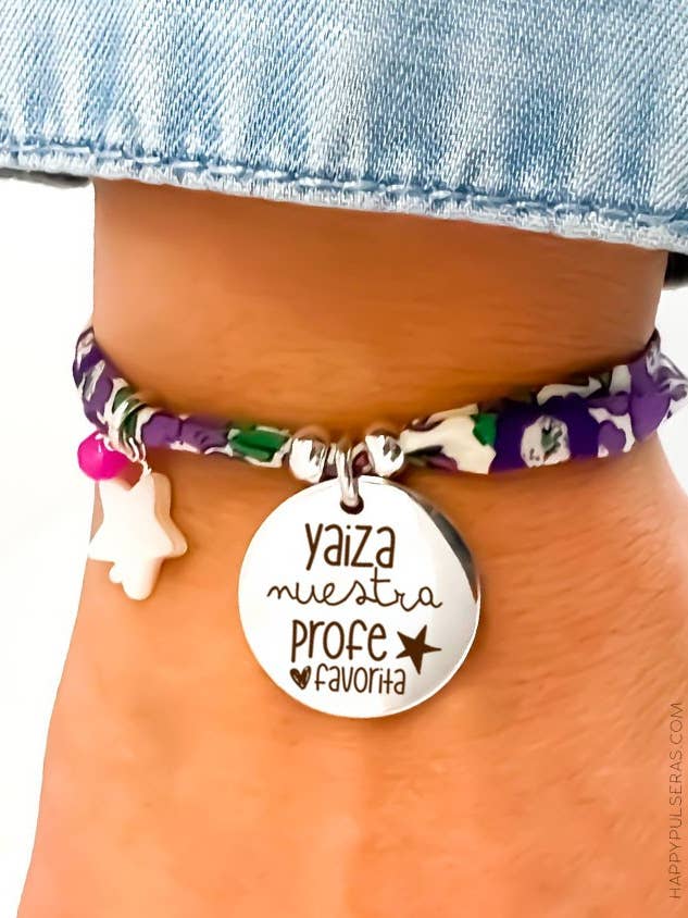 Personlig Liberty HAPPY armbånd i lavendel toner. for engroshandel hos Happypulseras