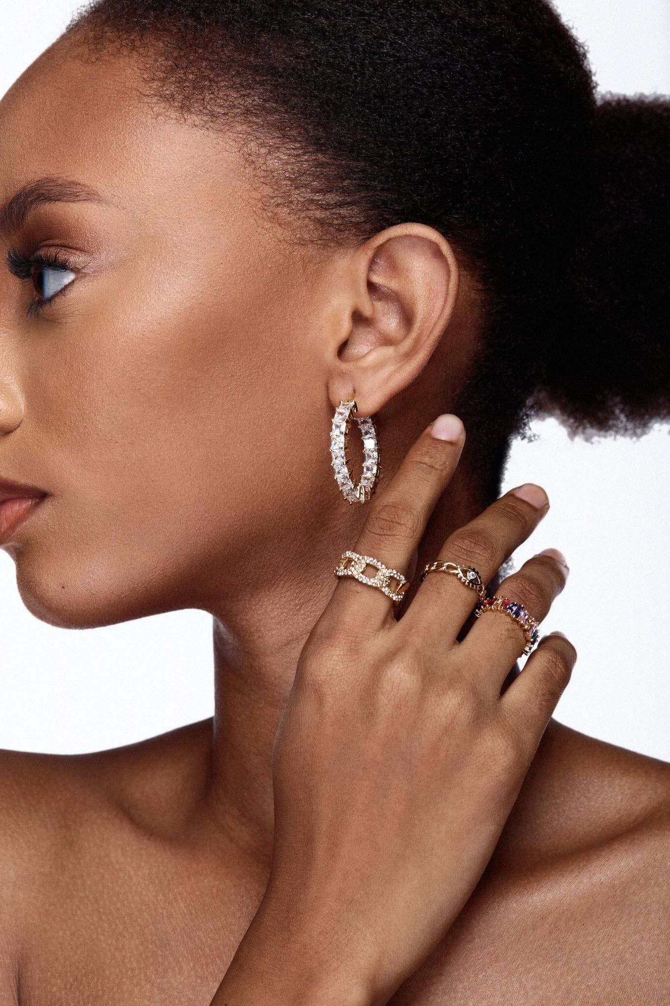 BLAIR – wholesale Hoop earrings – CREOLE BLANC (silver)1