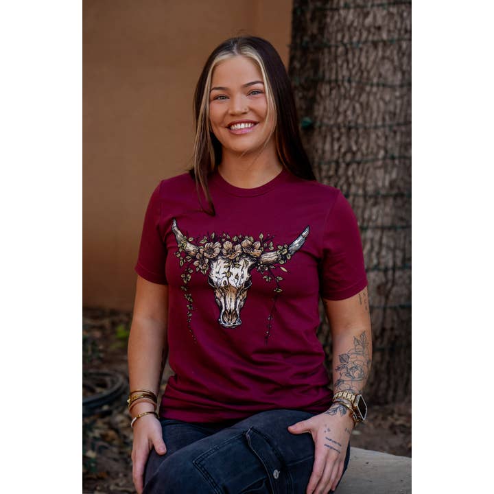 Schedel met Groen - Western T-shirt voor wholesale door Spirit to a Tee