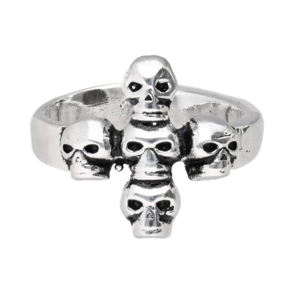 Vives de la Cortada S.L - Wholesale Cocktail/Statement Ring - Silver ring with skulls0