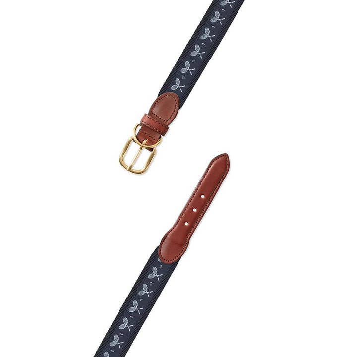 Navy Tennis Motif Dog Collar for wholesale by Barrons-Hunter