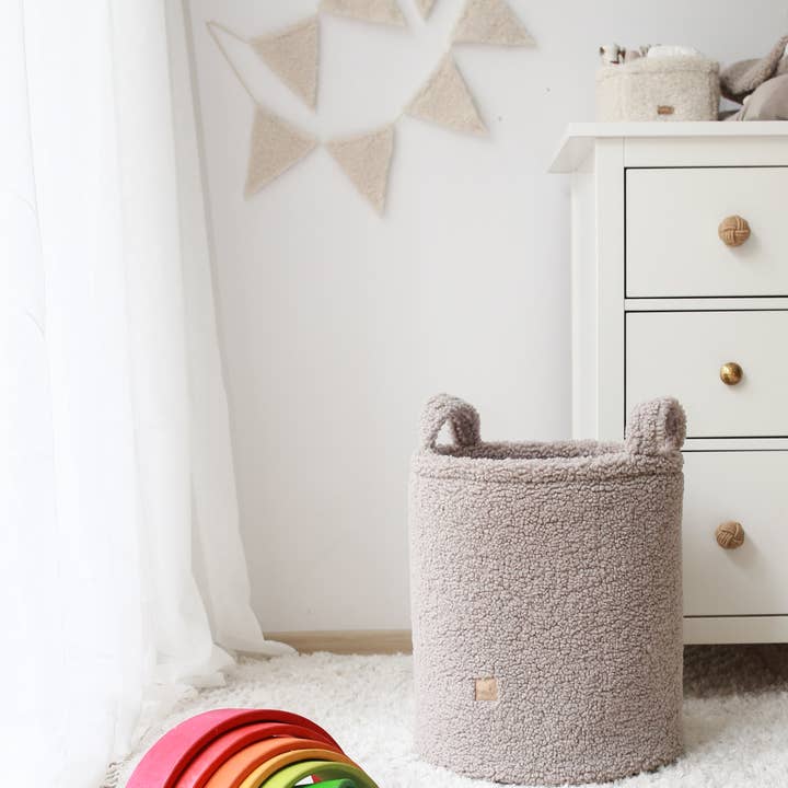 BABYLY – wholesale Toy storage box – Kids & baby – Teddy toys basket/ toys box - 2 colors boucle soft toys box