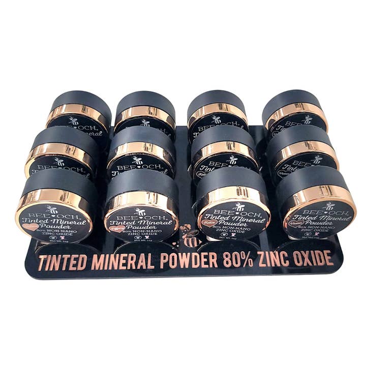 Tinted Mineral Sunscreen Powder Bundle (12) - FREE Display for wholesale by BEE-OCH Organics