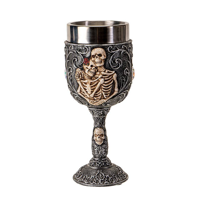 Pacific Trading - Wholesale Wine Glass - Love Never Dies Skull Goblet1