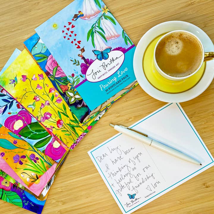 Lori Portka - Happiness Through Art - Vente Assortiment de cartes postales - Pack de cartes postales Vering Love5