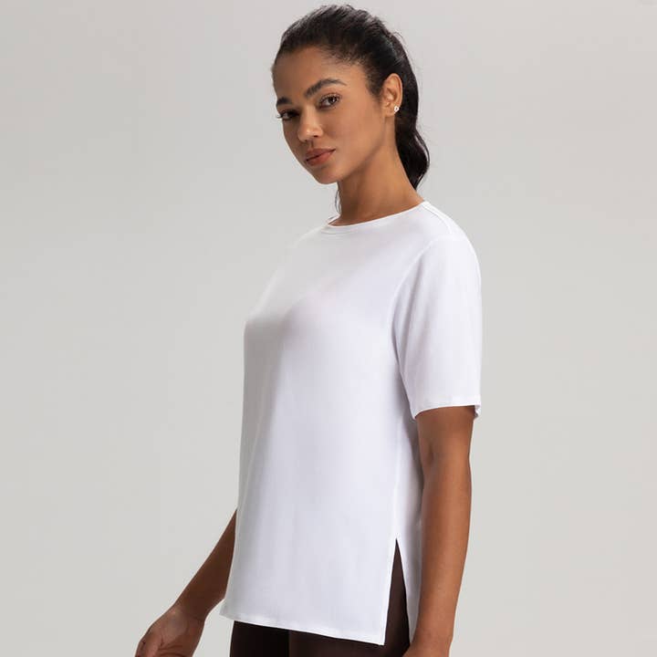 Sodalemon - Wholesale Athletic Top - Women's - Women Loose Quick-Dry Breathable Round-Neck Yoga T-Shirt10