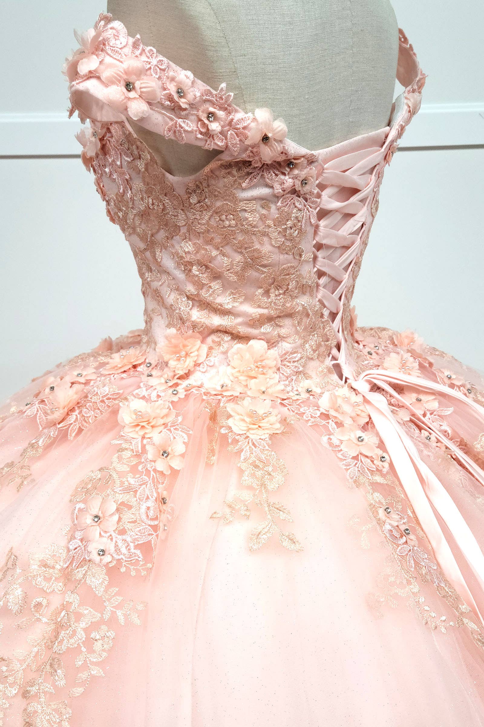 Chicas - Wholesale Gown - Women's - Off the Shoulder Quinceanera Dress With Flowers CHF306614