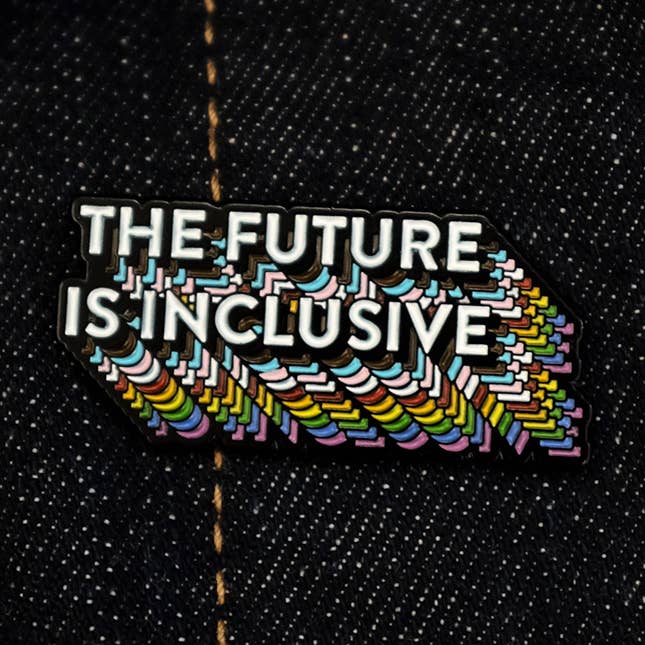 The Future is Inclusive Rainbow Pin for wholesale by Bianca's Design Shop