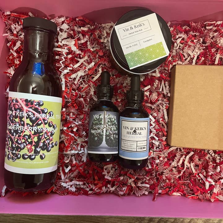 Cold and Flu Collection Box for wholesale by Vin & Keik’s Herbal Tea, LLC