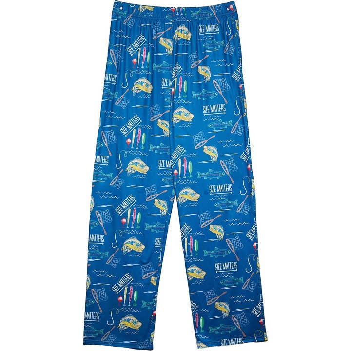 Funky Junque – calças de pijama - Homem por atacado – Calças de Pijama Masculinas - Size Matters (Pesca) - Azul4