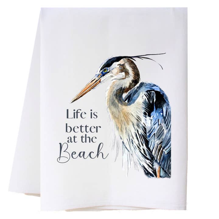 Life Is Better At The Beach Kitchen Towel for wholesale by Cora & Pate