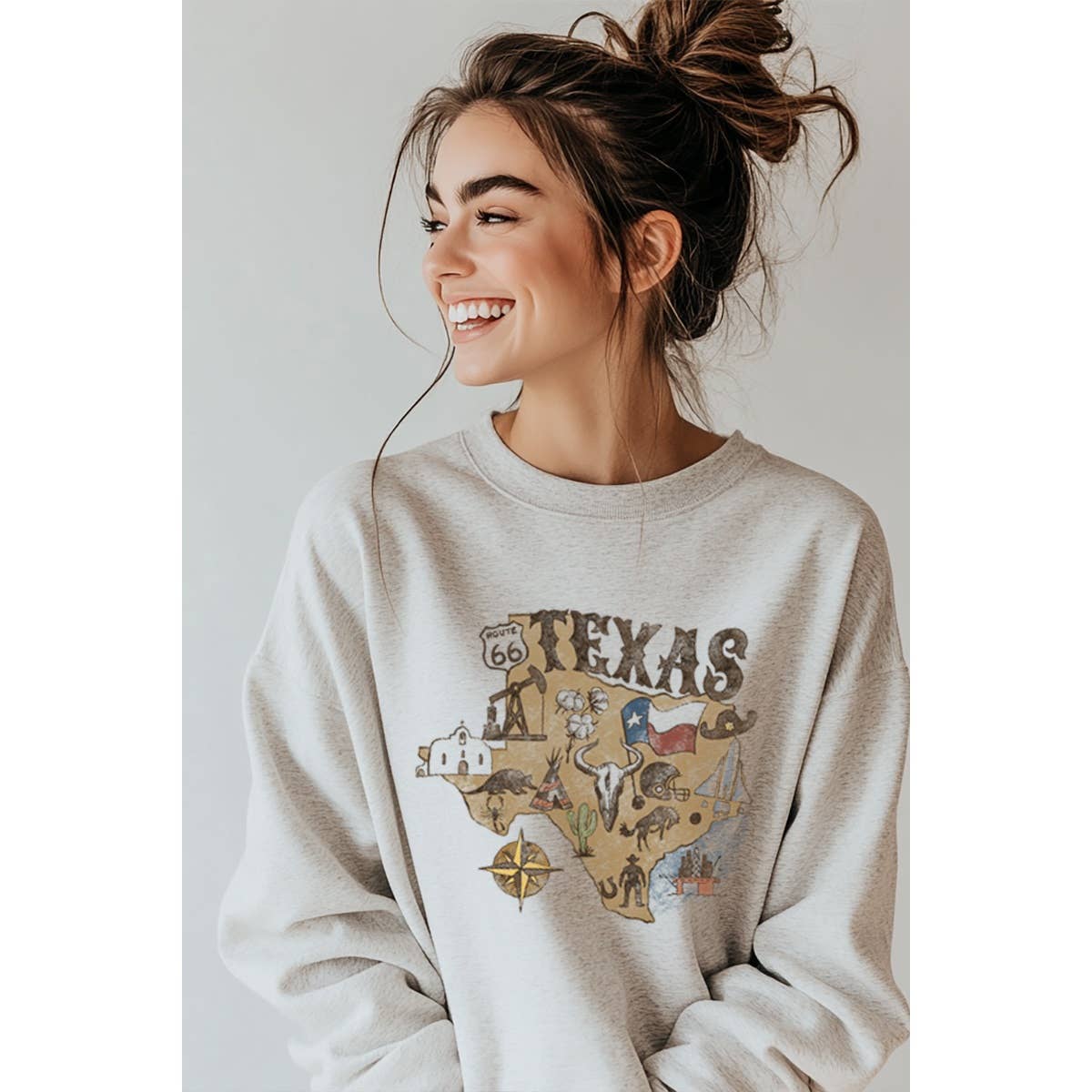 Illustrated Society - Wholesale Sweatshirt - Women's - TEXAS VINTAGE  GRAPHIC SWEATSHIRTS0
