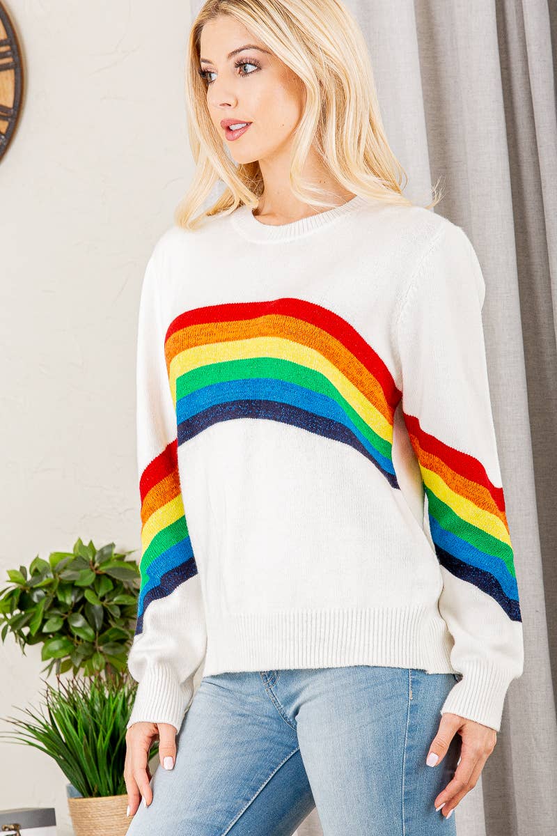 Pink Irene Wholesale - Vente Pull en maille – femme - PULL UNI ET ARC-EN-CIEL6