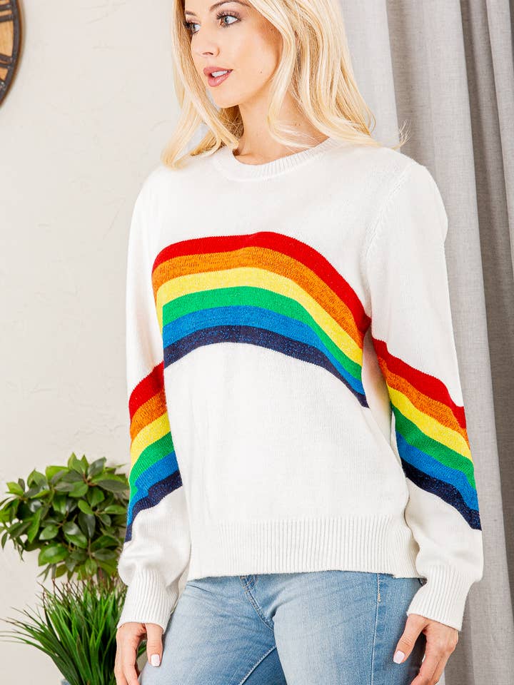 Pink Irene Wholesale - Vente Pull en maille – femme - PULL UNI ET ARC-EN-CIEL6