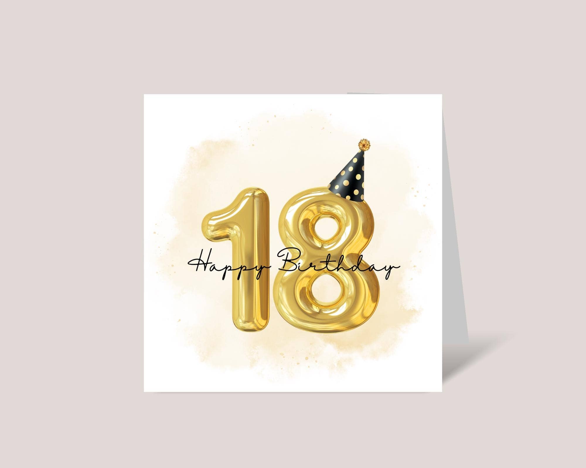 Design Sprinkles - Wholesale Birthday Card - 18th Birthday Card with Gold Number Balloons for Teen Adult