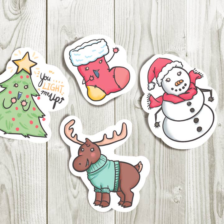 Christmas Sticker pack for wholesale by Simply Evelyn Co