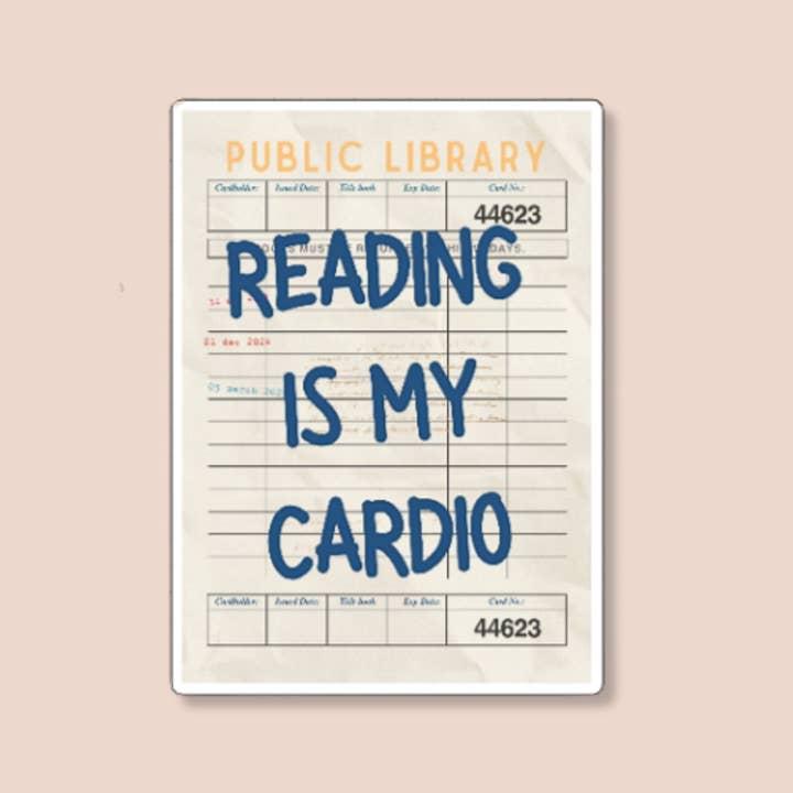 Reading is my Cardio | Sticker for wholesale by Pretty Pages
