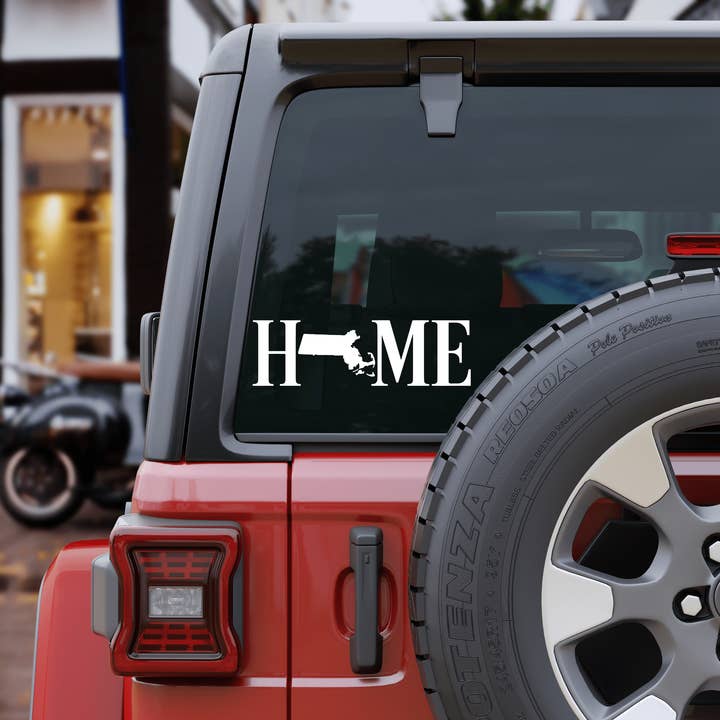 Massachusetts Home Car and Laptop Decal for wholesale by AO Designs LLC