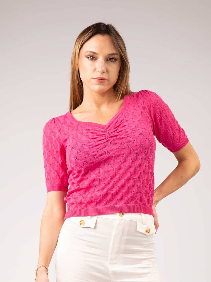 Top de punto calado ESMA para venta al por mayor de Zibi London