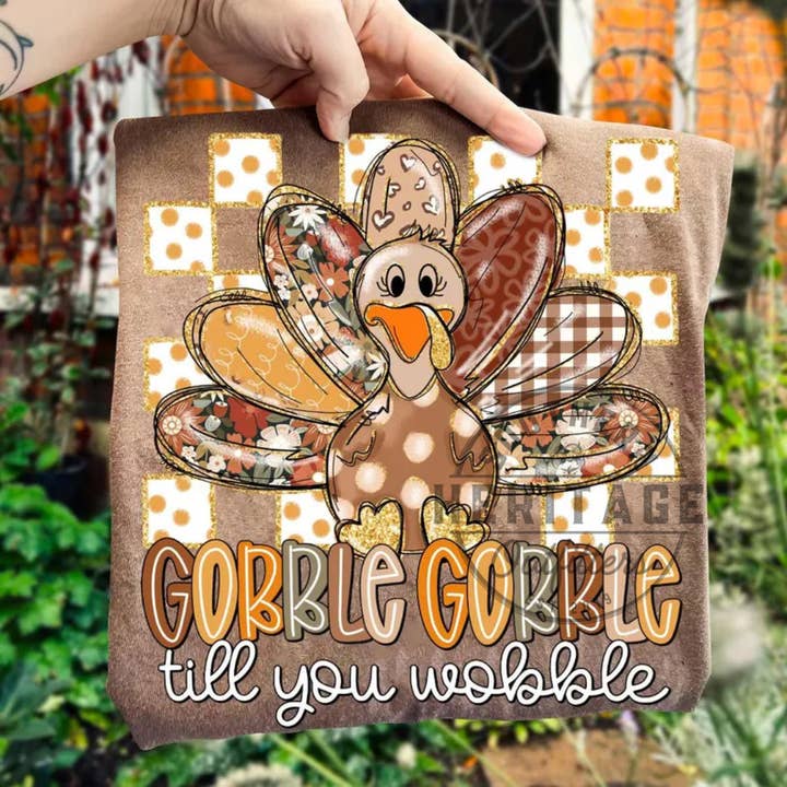 Gobble Gobble Till You Wobble Tee – Comfort Colors for wholesale by Southern Heritage Outfitters