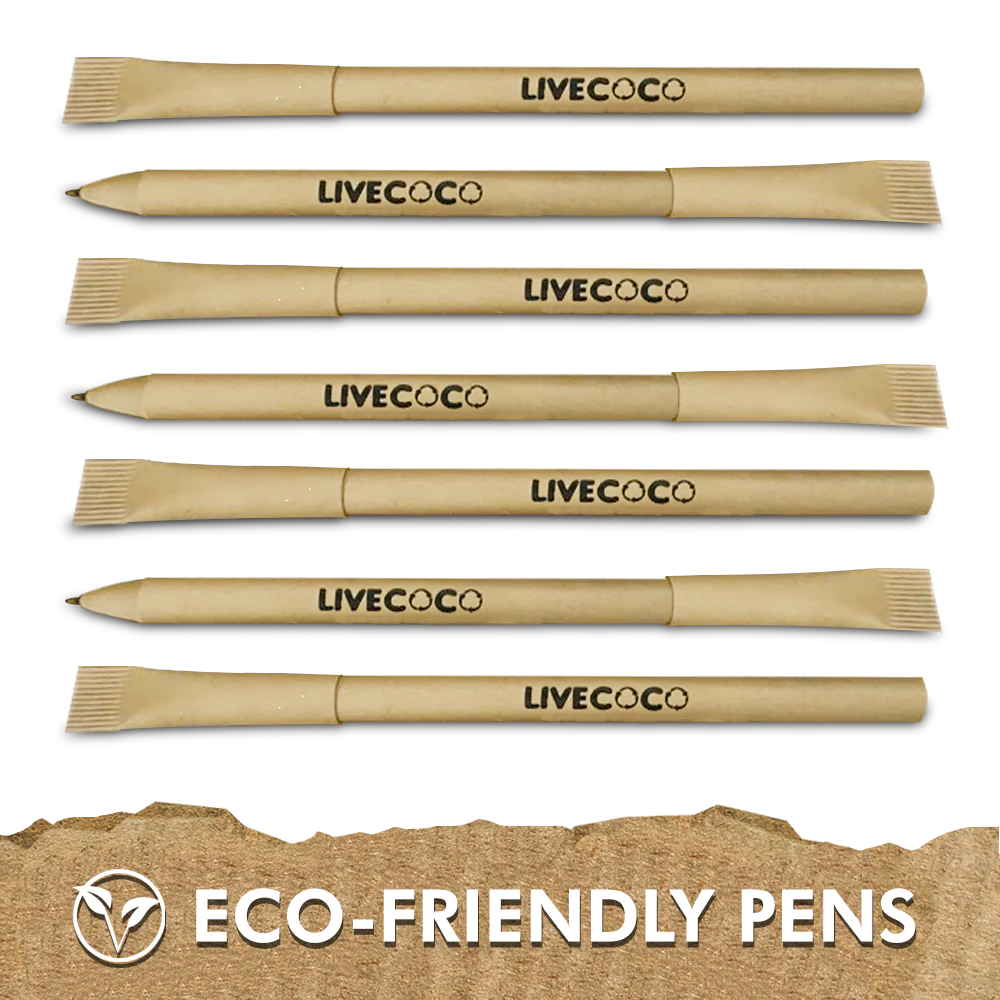 EcoVibe – wholesale Pen – Blue Ink Paper Ballpoint Pens - 24 Pack3