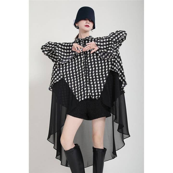 OceanusSwim - Wholesale Dress – Women's - Printed Chiffon Shirt Dress Flared Sleeves Two Piece7