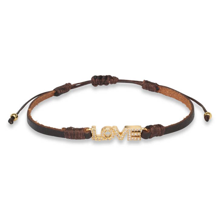 Love Chocolate Leather Bracelet for wholesale by OIYA