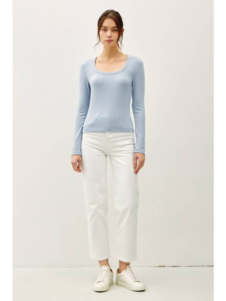 Be Cool - Wholesale Knit Top - Women's - BASIC SCOOP NECK LONG SLEEVE TOP5