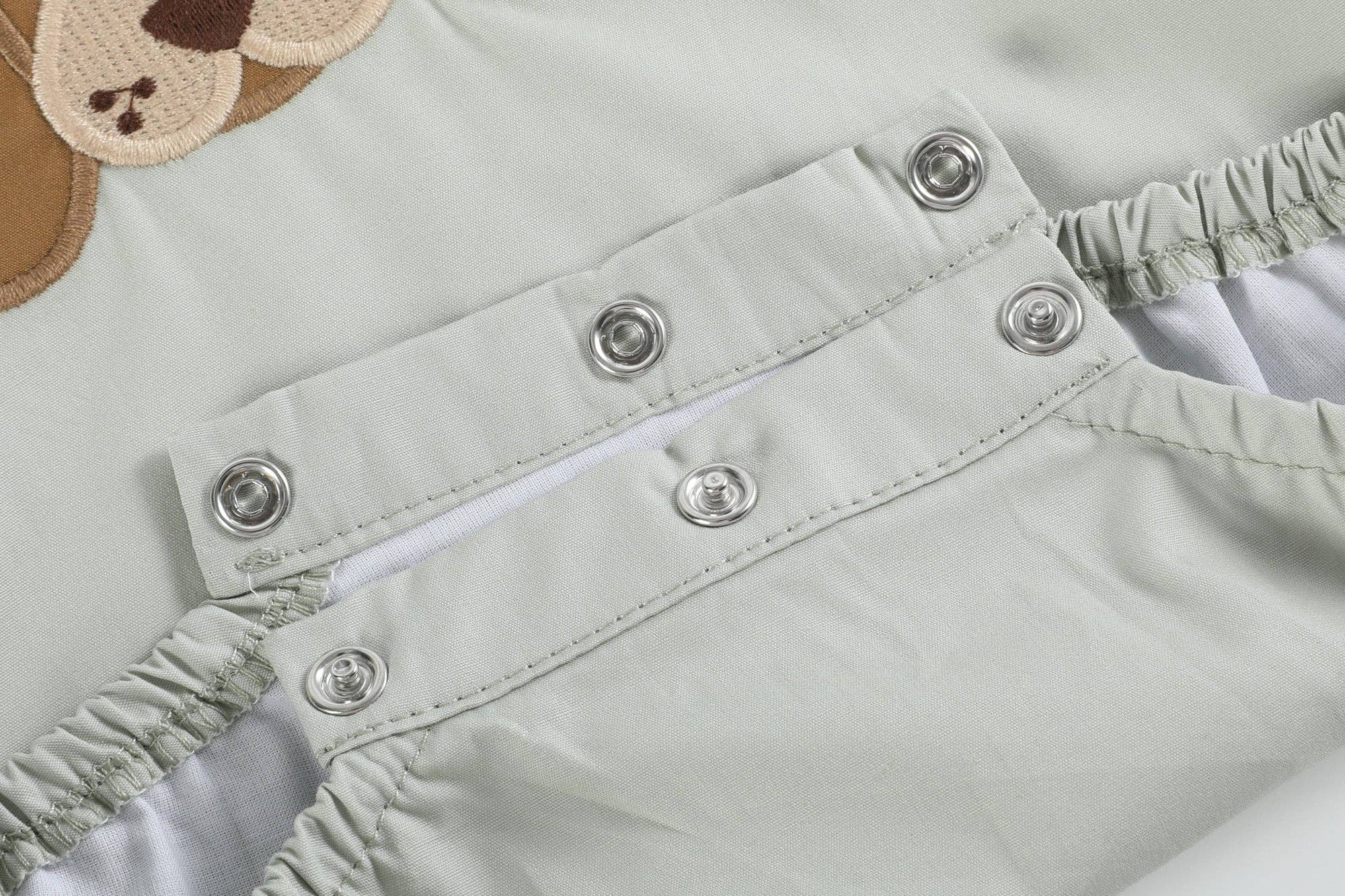 Lil Cactus - Wholesale Bodysuit (Non-Footed) - Baby - Green Dog Applique Bubble Romper3