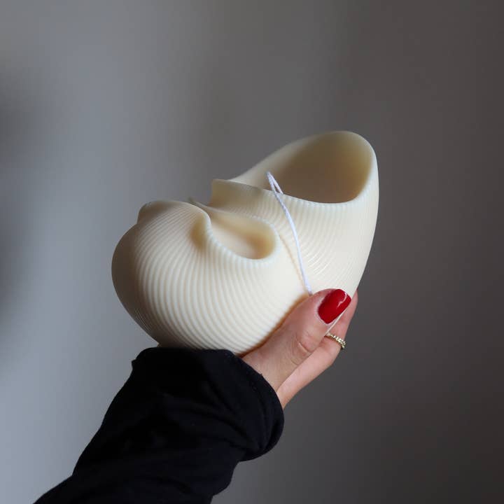 Cream Stort Cnoch skalljus, sojavaxljus, heminredning för wholesale på Faire1