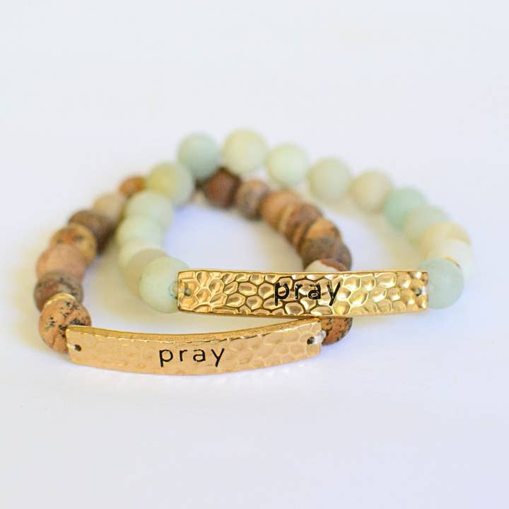 Two and Crew - Wholesale Charm/Dangle Bracelet - PRAYING MAMA beaded Christian Catholic faith bracelet Bible