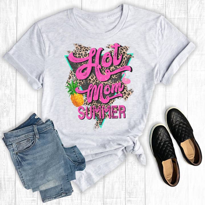 Hot Mom Summer Graphic Tee for wholesale by The Way Down South