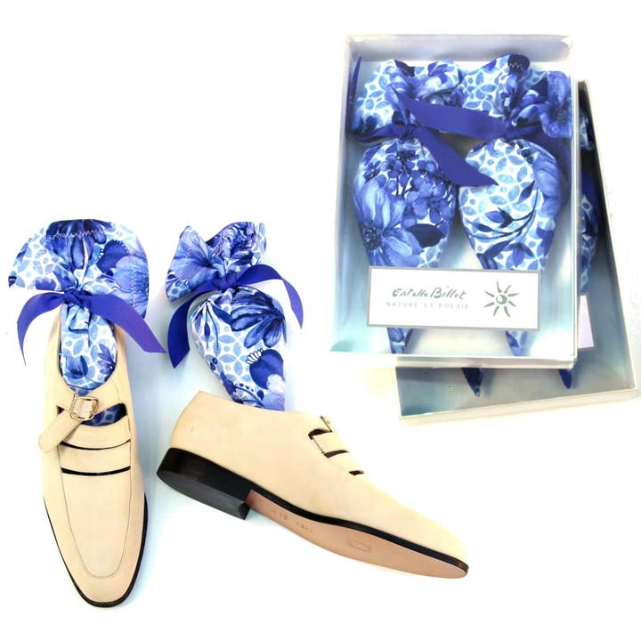 Bustine per scarpe alla lavanda francese in cotone stampato o seta solida per la vendita all'ingrosso da parte di Estelle Billot