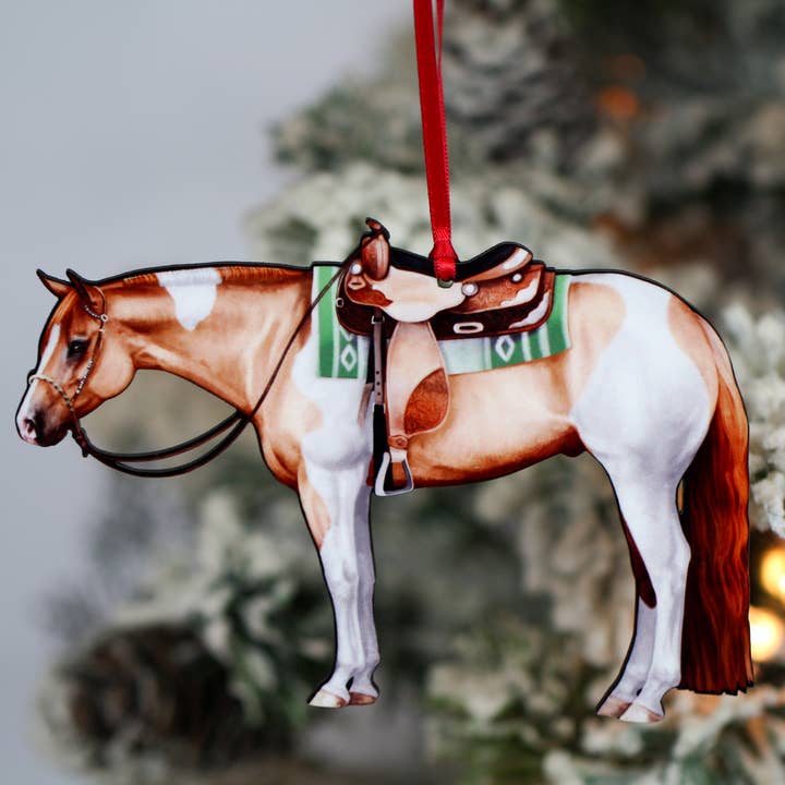 Dun Tobiano Western Pleasure Paint Horse Ornament Gift for wholesale by Classy Equine