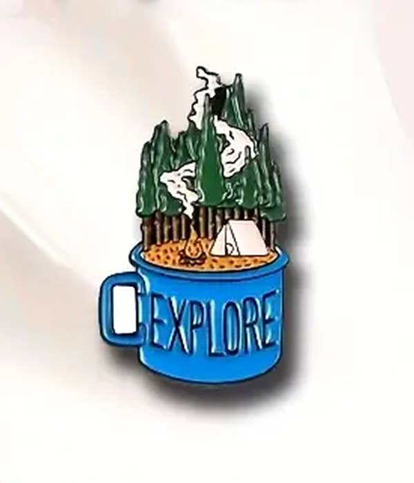 Jewelry Max - Wholesale Brooch - ( Q102 ) CAMPING THEME LANDSCAPE BROOCH OR PIN