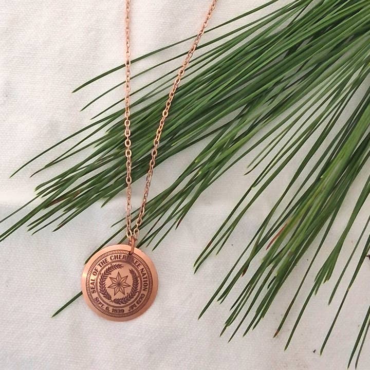 Cherokee Nation Seal Necklace for wholesale by Cherokee Copper