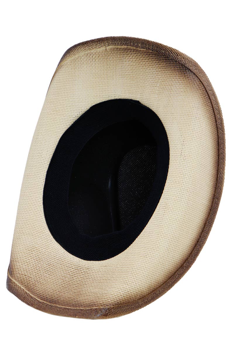 Cap Zone - Wholesale Cowboy Hat - Women's - Butterfly Emblem Waxed String Straw Cowboy Hat16