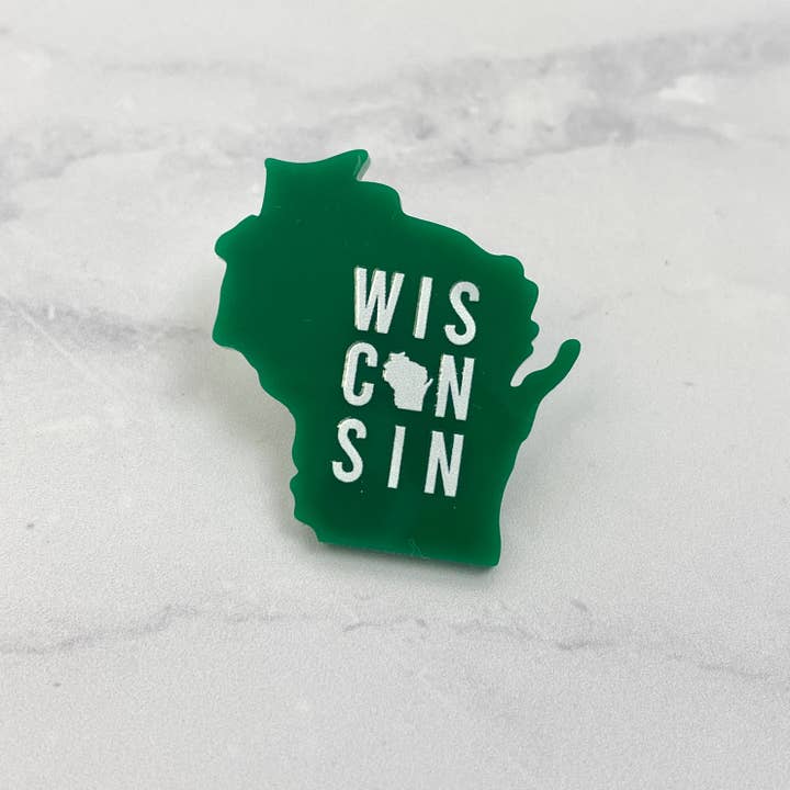 Wisconsin Acrylic Pin - Customizable for wholesale by Atomic Kraftworks