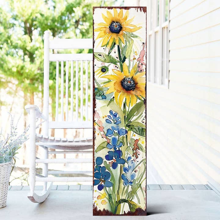 Wooden Rustic Farmhouse Wildflowers Porch Sign Wall Decor for wholesale by TX USA Corporation