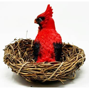 REMOVED BRAND - Wholesale Decorative Figurine - Cardinal Family in Nest