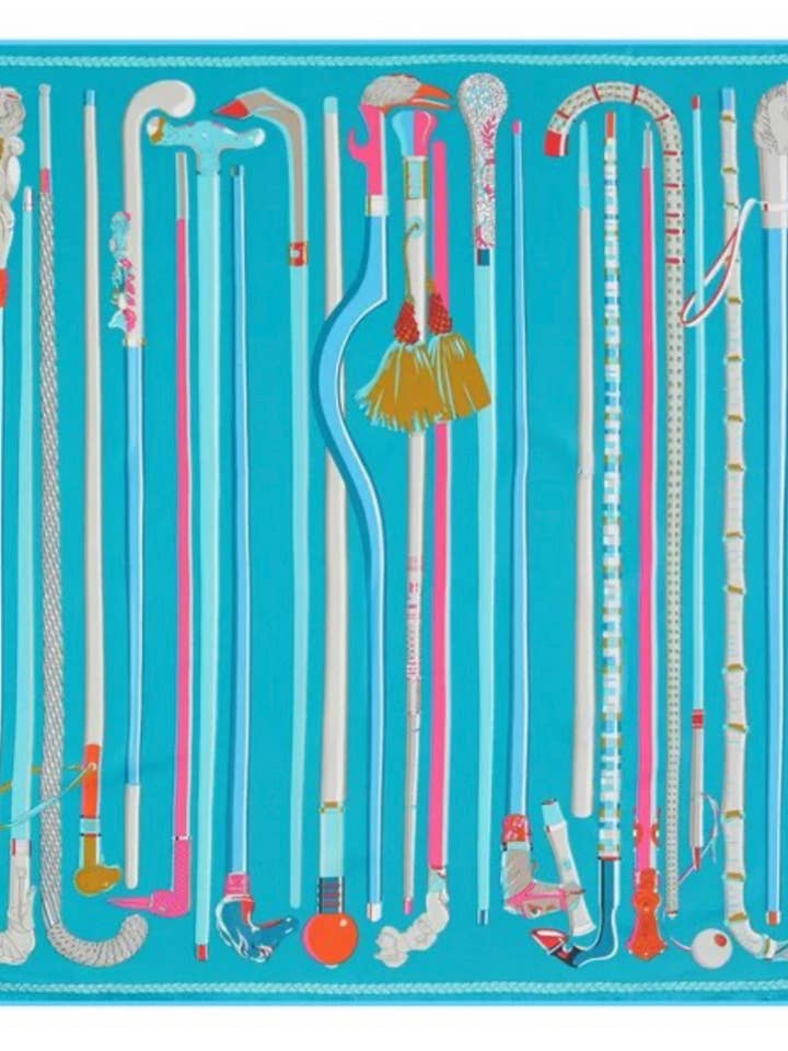 Designer inspired silk walking canes rolled hem scarf for wholesale by Baubles by Maggi