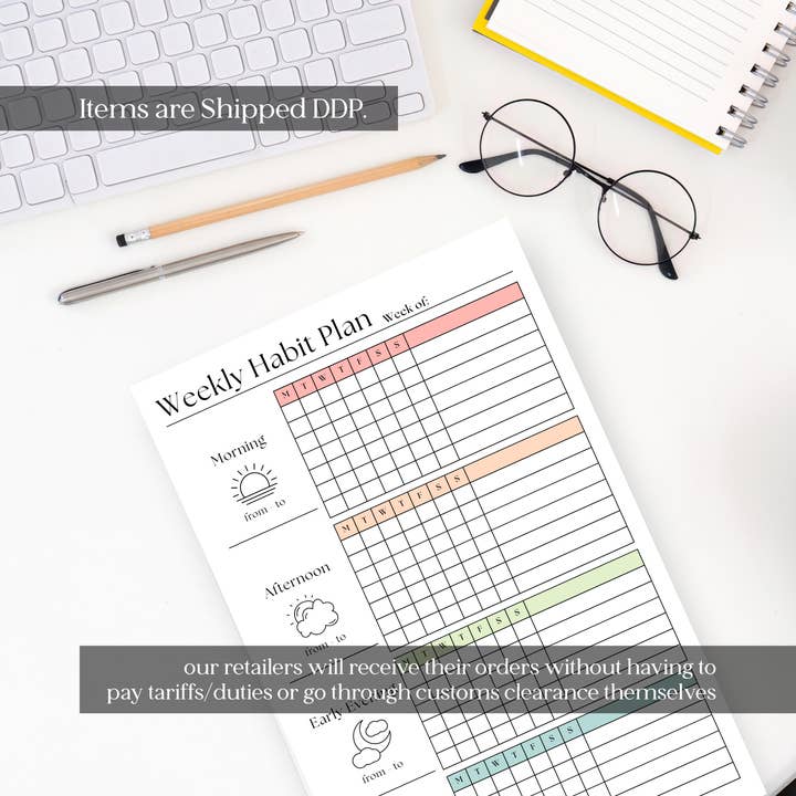 Eleventh and Taylor - Wholesale Notepad - Weekly Habit Tracker: 50 Page Tear-Off Notepad3