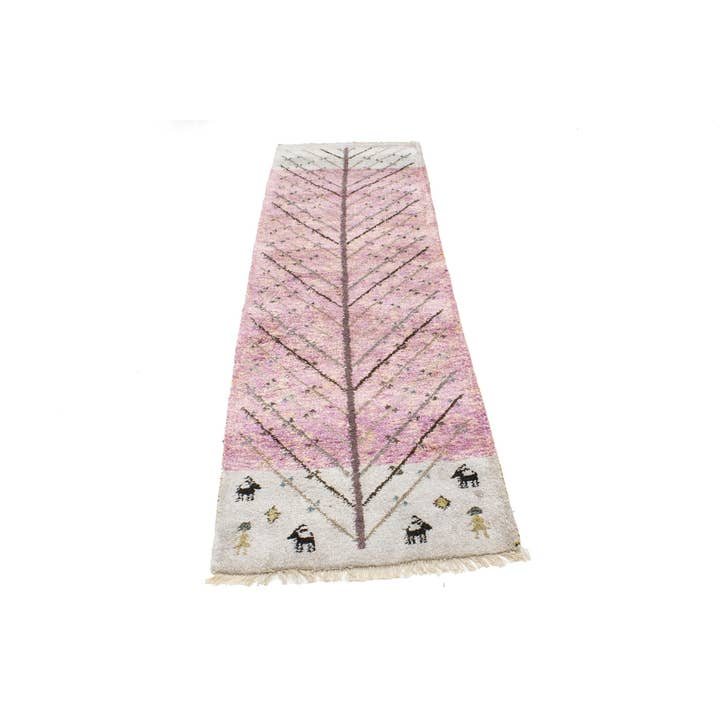 Pink Ivory Tribal Modern 3X8 Indo-Gabbeh Runner Rug for wholesale by Magic Rugs Inc.