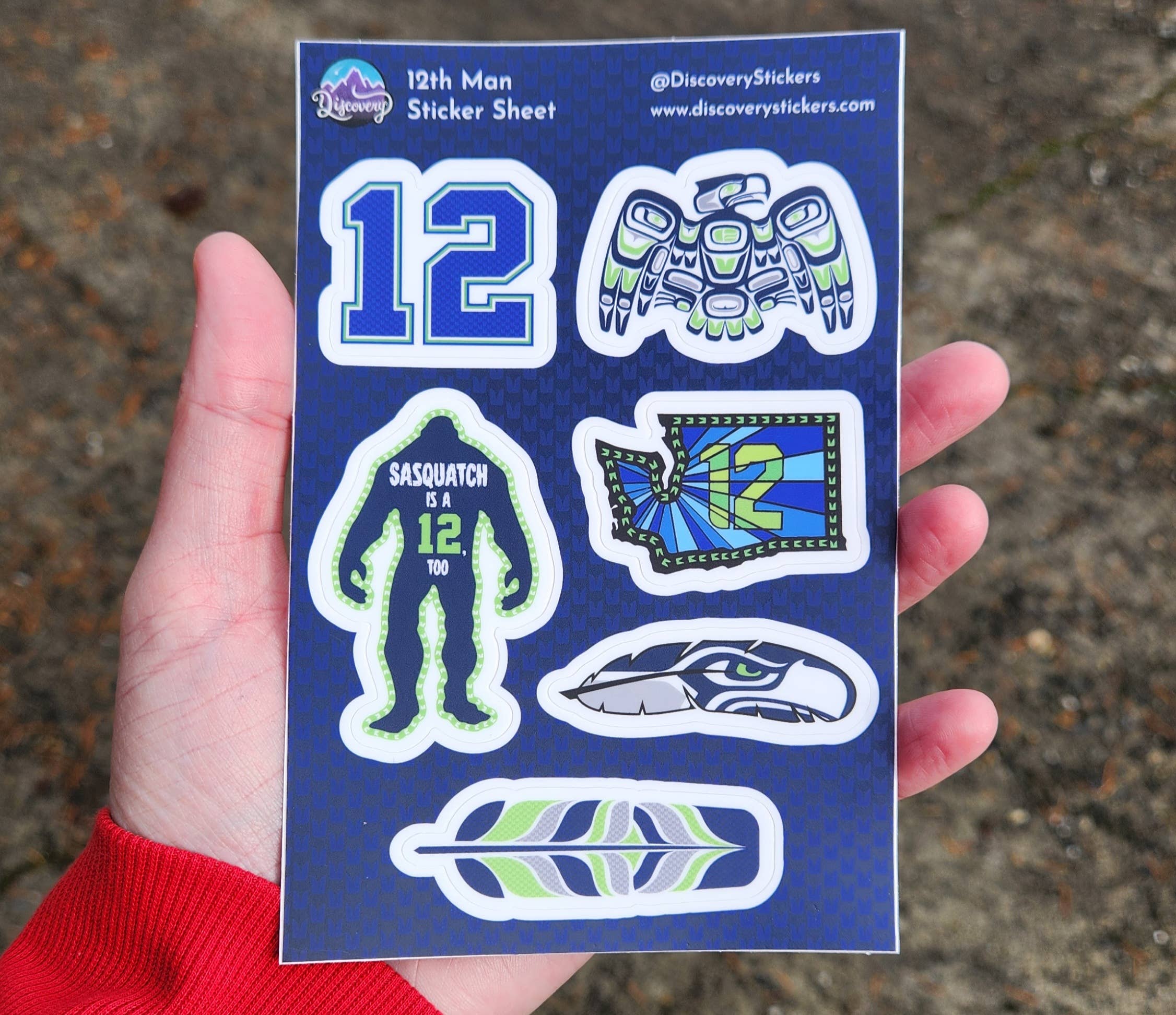 Discovery Stickers - Wholesale Phone & Laptop Stickers - Seahawks 12th Man Sticker Sheet1
