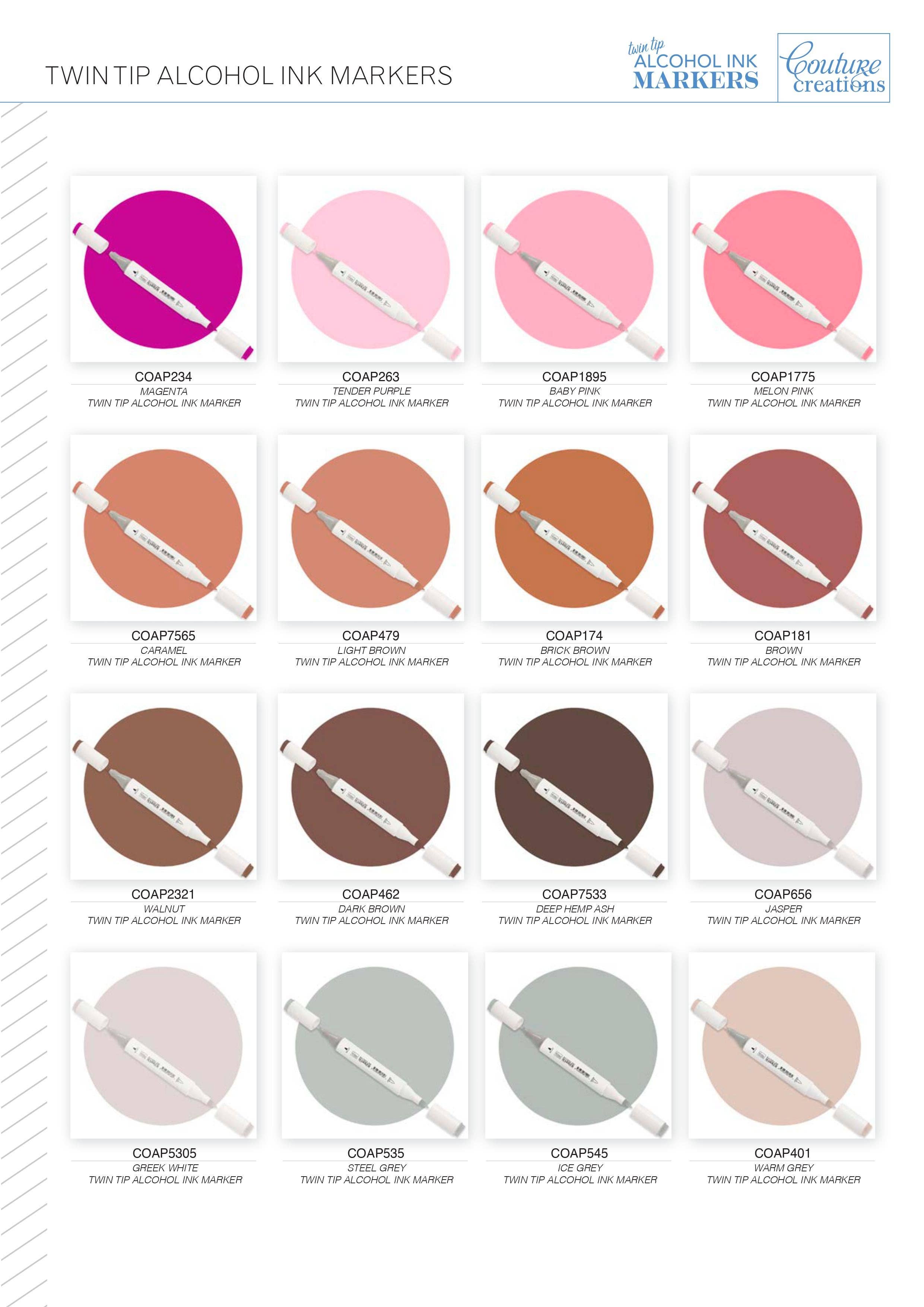 Ecstasy Crafts Distributing – wholesale Marker – Twin Tip Alcohol Ink Marker - Purples & Pinks30