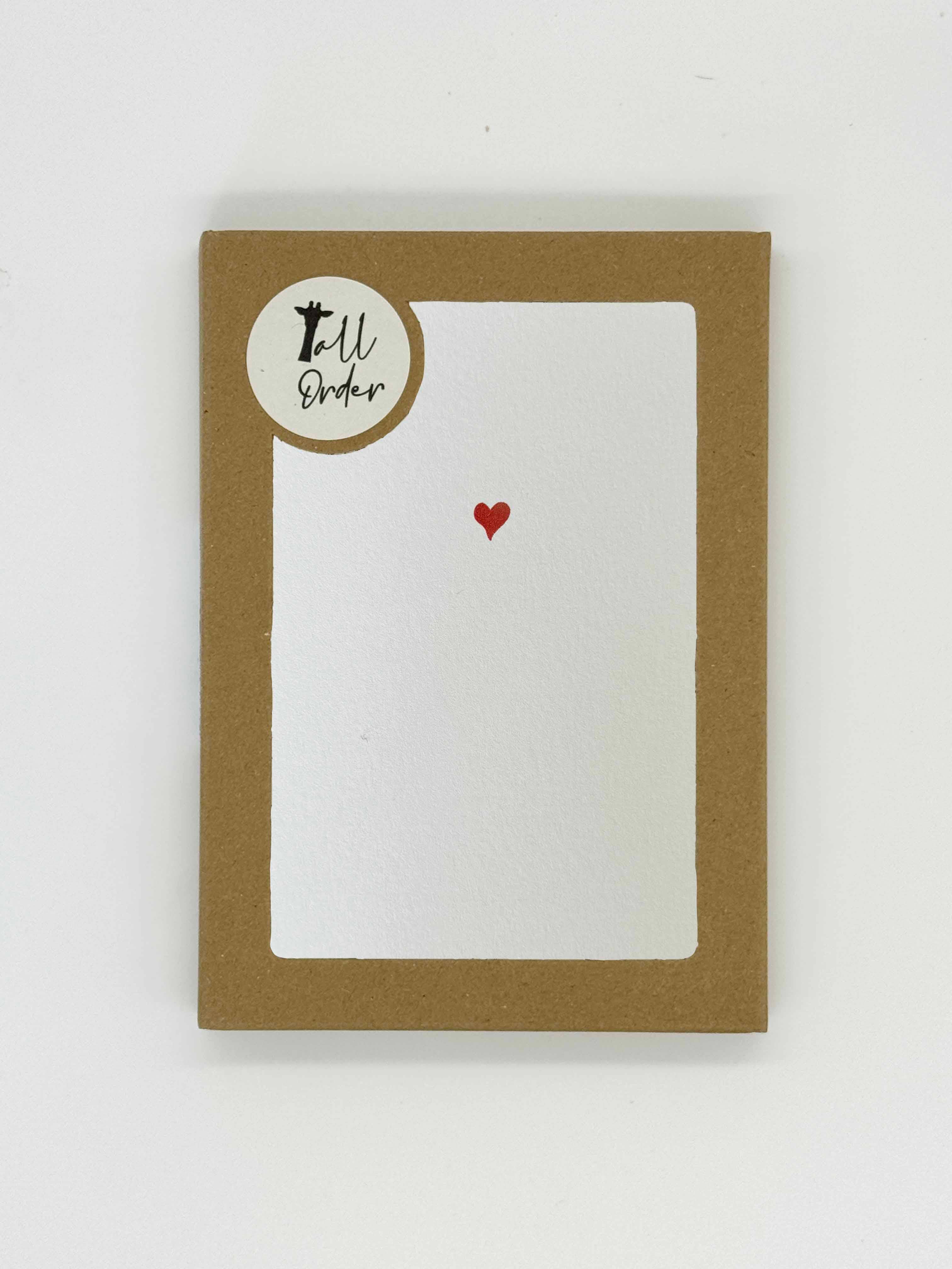 Tall Order - Venta al por mayor Conjunto de papelería y tarjetas - Paquete de Tarjetas de Nota con Pequeños Corazones - Caja de 8 Tarjetas en Blanco1