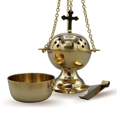 Brass Hanging incenseholder 6" set of 3pcs. for wholesale by Green Tree