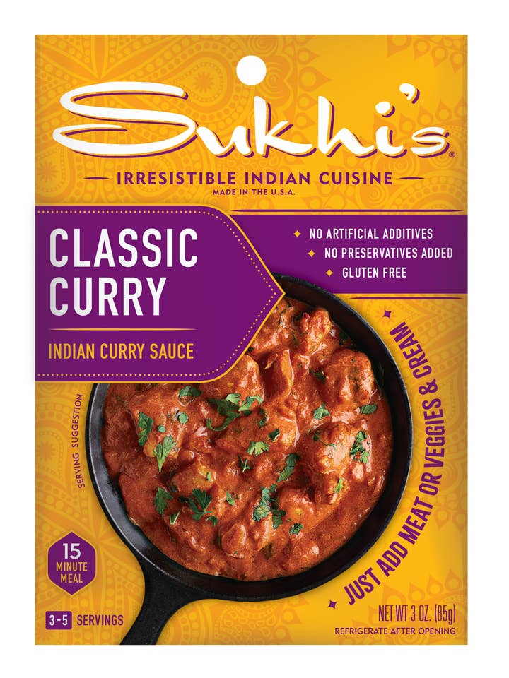 Classic Indian Curry Sauce 3oz (6 pack) for wholesale by Sukhi's Gourmet Indian Foods