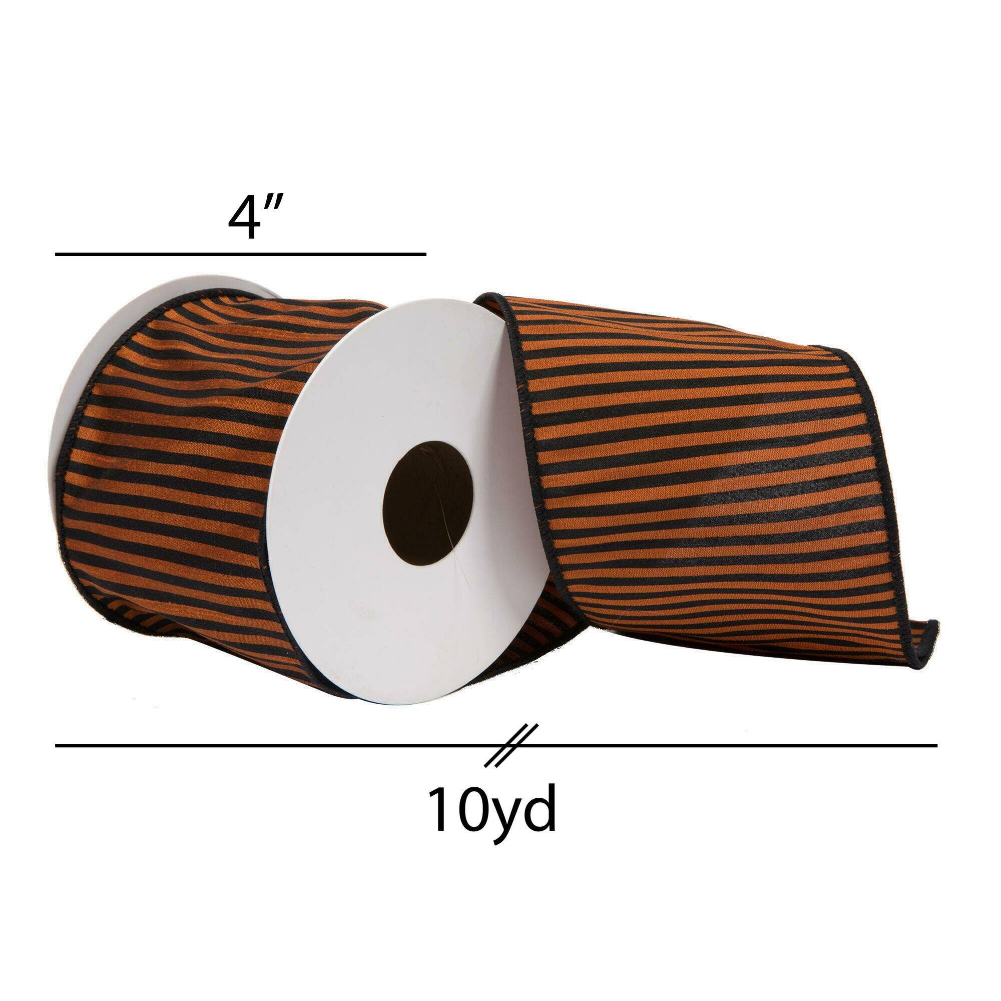 Vickerman 4" x 10 Yards Orange Halloween Strip Ribbon for wholesale on Faire1